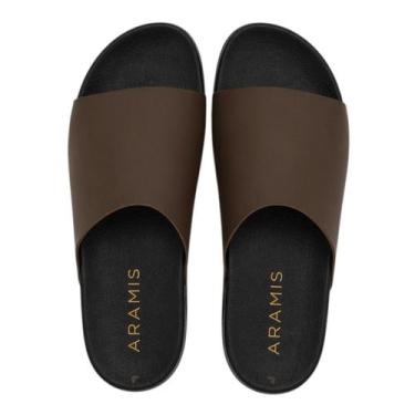 Imagem de Chinelo Aramis Slide Cap Masculino, Preto, Marrom, 40