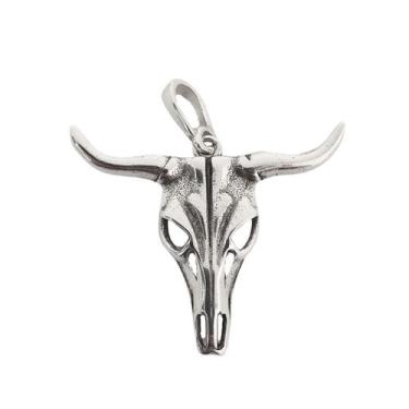 Imagem de Pingente Cabeça Carcaça de Boi Grande em Prata 925 de Lei - Anels Joal