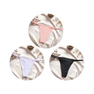 Imagem de Conjunto De Biquíni Sexy De Cintura Baixa Para Mulheres, Calcinhas T-b
