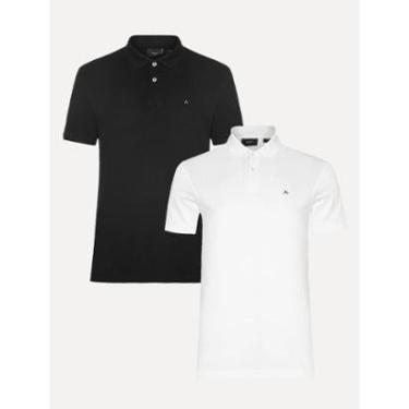 Imagem de Kit Polo Aramis Masculina | Piquet Lisa Branca/Preta-Masculino