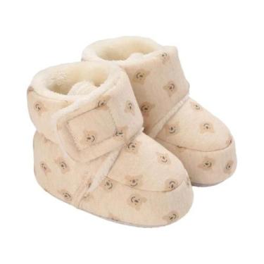 Imagem de Sapatos Para Bebês Com Design De Urso Em Cartoon, Isolamento De Algodã