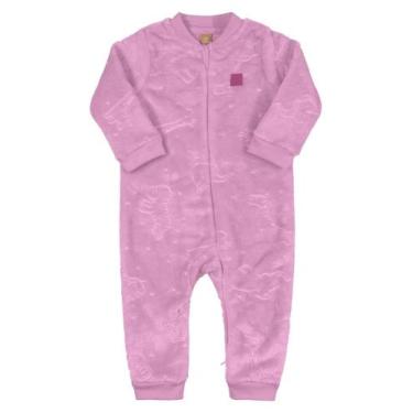 Imagem de Macacão up baby pelinho sem capuz e sem pé, Rosa chiclete, 2