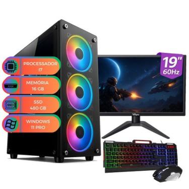 Imagem de Computador PC Gamer Completo Up Starter V2 Intel I7 Memória 16 GB SSD 