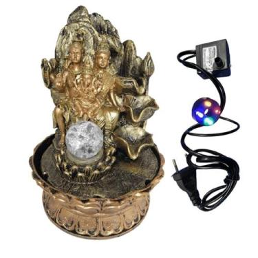 Imagem de Fonte Decorativa De Água Buda Com Bola De Cristal Giratória RGB 9071 -