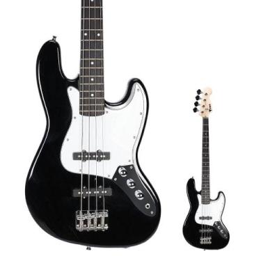 Imagem de Contra Baixo Jazz Bass 4 Cordas PHX BK Preto Escudo Branco - PHX
