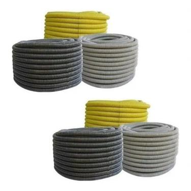 Imagem de Conduíte Eletroduto Corrugado 3-4 150 Metros para Instalações Elétricas Embutidas Amarelo Higipack