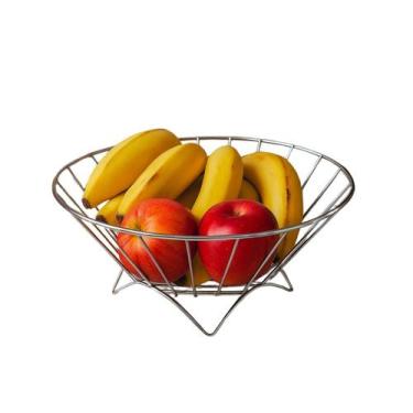 Imagem de Fruteira Aramada Redonda de Mesa Aço Cromado Prime 30cm - Araminas