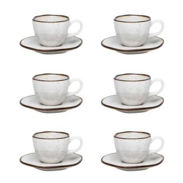 Imagem de Conjunto de 6 Xícaras Pequenas 75ml Com pires Ryo Maresia - Oxford