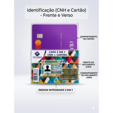 Imagem de Capa porta documentos cnh novo rg e cartão 2 em 1 pvc transparente pro