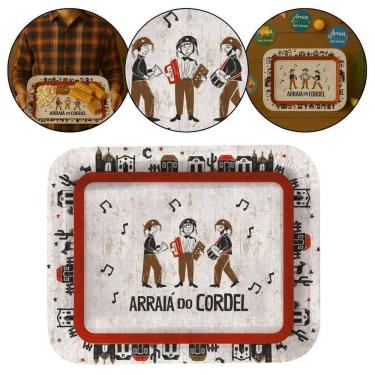 Imagem de Bandeja Laminada Festa Junina Cordel São João Papel Cartão 40x33CM Cromus