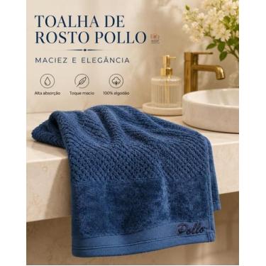 Imagem de Toalha de Rosto Luxo 100% Algodão Macia Appel Varias cores, Azul-petró
