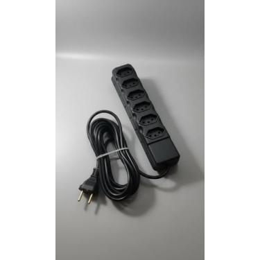 Imagem de Filtro de Linha 6 Tomadas 5m Bivolt 10A Preto - Congratulations Store