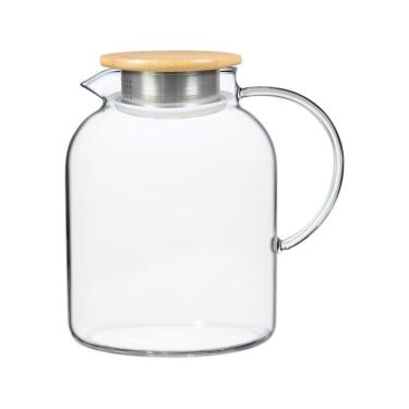 Imagem de Jarra de Vidro Clivia com Fechamento Hermético e Tampa de Bambu 1,8L para Bebidas Transparente Full Fit
