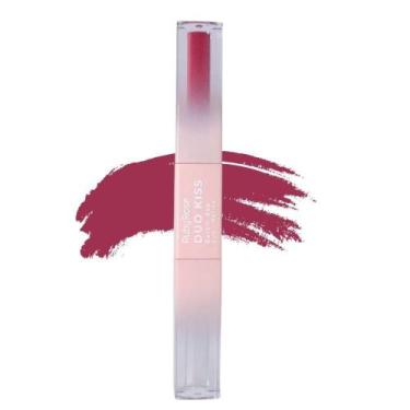 Imagem de Batom Líquido Ruby Rose Duo Kiss Matte 2 em 1 Alta Cobertura Com Gloss