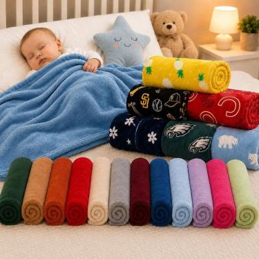 Imagem de Kit 3 Mantas Cobertor Microfibra Infantil Bebê Neném 70x94cm