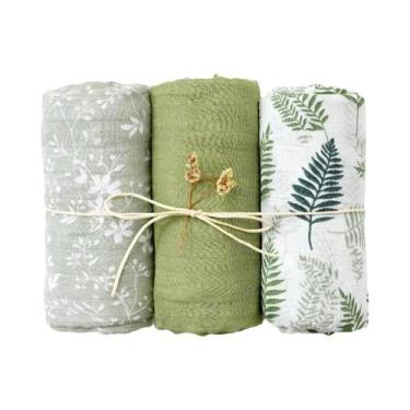Imagem de Cobertores De Muslin De Algodão De Bambu Para Recém-Nascidos 3PCS Cobe