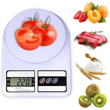 Imagem de Kit Balança De Cozinha Digital 10Kg Culinária Dieta Confeitaria Pesar 