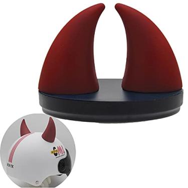 Imagem de Capacete de motocicleta Chifres de diabo, Espigão de decoração para par de motos de esqui (Yellow)