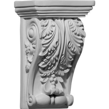 Imagem de Ekena Millwork COR05X03X08ED 5 1/4" L x 8 1/4" P x 8 3/8" A, Edinburgh Corbel, branco