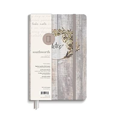 Imagem de Southworth Diário com capa média, 14 cm x 21 cm, design de guirlanda de bronze rústico, papel premium 12,7 kg/105 g/m², 160 folhas pautadas (91433)