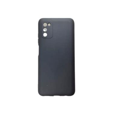 Imagem de Case Capa Capinha Silicone Aveludada Emborrachada Preta Para Samsung Galaxy A03S Tela 6.5"