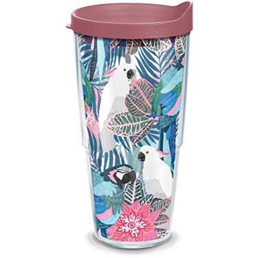Imagem de Tervis Colagem de pássaros tropicais feito nos EUA, copo isolado de parede dupla, 680 g, transparente
