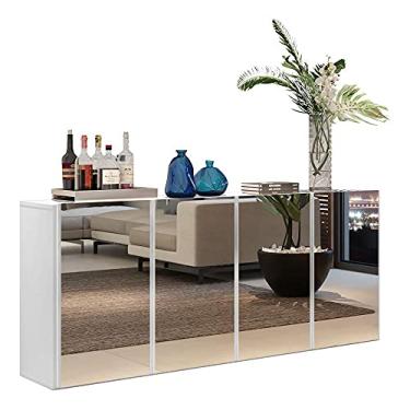 Imagem de Aparador Buffet com Espelho Multimóveis Vegas 4 Portas Fg3558 Branco