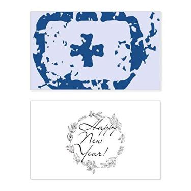 Imagem de Kit de Primeiros Socorros Azul Estampa Ilustração Redonda Ano Novo Festival Cartão Bless Mensagem Presente