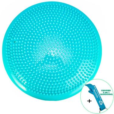 Imagem de Disco de Equilíbrio Para Exercícios Inflável 33 cm Azul Claro + Chaveiro CBRN15979