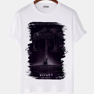 Imagem de Camiseta masculina Filme Tron O Legado Capa Desenho Camisa Blusa Branca Estampada