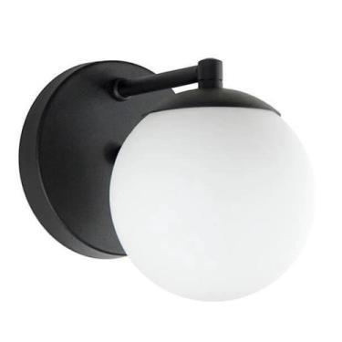 Imagem de Arandela Sphera Com Globo De Vidro Branco - Preto