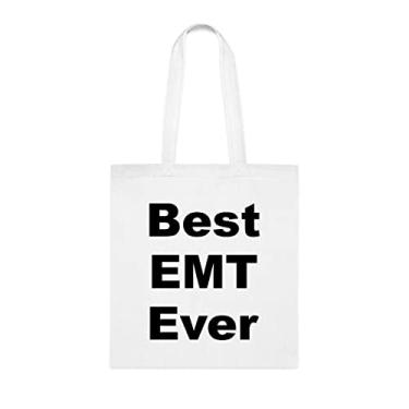 Imagem de Emt Tote bag, Best Emt Ever Bag, Emt Presente, Presente para Emt, Emt Bolsa de ombro, Emt, Bolsas reutilizáveis, ideia de de Natal, Branco