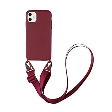 Imagem de Capa de telefone com cordão de silicone para iPhone 12 13 11 Pro Max 7 8 Plus X XR XS Max Ultra capa com alça de pescoço cordão de colar transversal, T6, para iPhone 11Pro Max