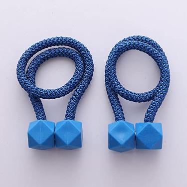 Imagem de Botão de cortina de ímã de polígono de diamante criativo sem perfurar suportes de cortina de cortina de botão de atração magnética simples, T7,4 pcs