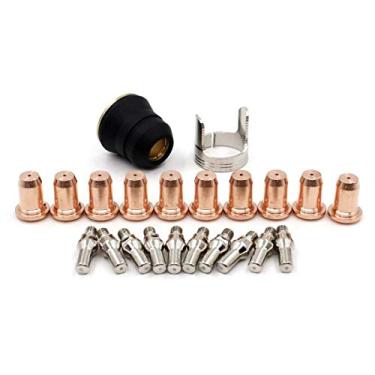 Imagem de Tocha de corte de plasma WeldingStop para Harbor Freight 62204 IPT-60 PT-60 IPT-40 PT40 Tip 0,039" 1,0 mm Tampa de proteção de eletrodo com suporte 22 peças