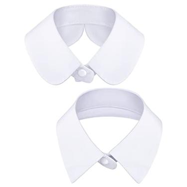 Imagem de SATINIOR 2 peças de gola falsa destacável Dickey lapela falsa blusa feminina gola falsa, 2 estilos, médio, Branco, M