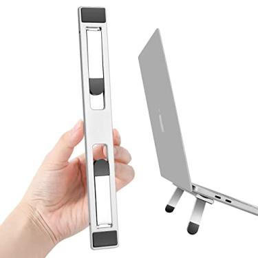 Imagem de Suporte de laptop para mesa, suporte de alumínio portátil, suporte de resfriamento, suporte dobrável para computador antiderrapante compatível com 9-17 polegadas