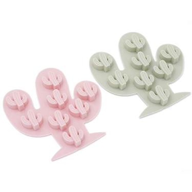 Imagem de MoldFun Conjunto de 2 Peças de Mini Bandeja de Cactos de Gelo de Silicone Pequeno para Fazer Pequenos Sabonetes Chocolates Doces Doces Goma Bolo Goma Geleia Geleia Geleia Geleia Cera Giz Derretido