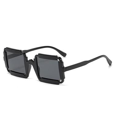 Imagem de Óculos de sol quadrado design de luxo steampunk masculino pequeno oco óculos de sol feminino sombras uv400 óculos gafas de sol, 6, tamanho único