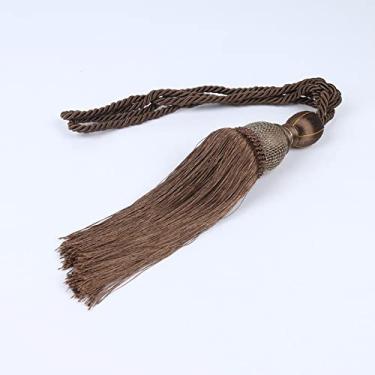 Imagem de Suportes de cortina de malha de cortina de bola única alça de borla 7 cores cortina de corda de cortina de poliéster pendurada bola de orelha pendurada, T4, 1 pcs