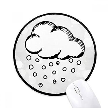 Imagem de DIYthinker Tapete de mouse Hailstone Cloudy pintado à mão padrão desktop escritório tapete redondo para computador