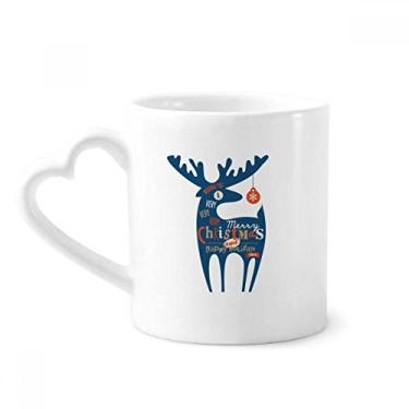 Imagem de Caneca de Natal Cervo Azul Caneca Café Cerâmica Copo de Coração de Vidro