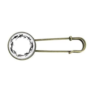 Imagem de Broche chinês preto carpa peixe animal retrô metal broche clipe jóias
