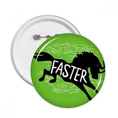 Imagem de Emblema com contorno de animal de cavalo preto, alfinetes redondos naturais para decoração 5 peças