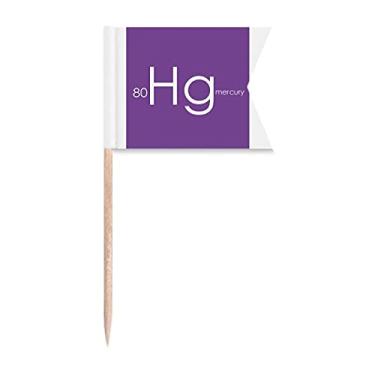 Imagem de Elementos Químicos Mesa de Período Metais de transição Hg Bandeiras de palito de dente Marcação para Bolo de Festa Prato de Queijo