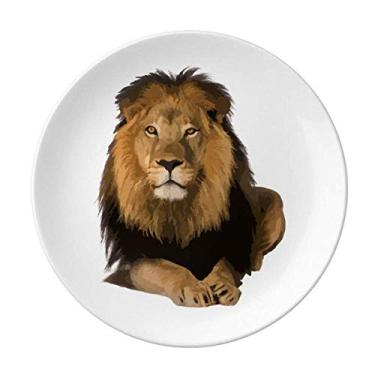 Imagem de Feline Lions Lie Fierce Prato decorativo de porcelana para mesa
