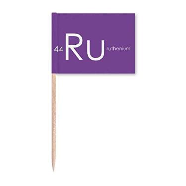 Imagem de Elementos Químicos Mesa de Período Metais de Transição Rutênio Ru Bandeiras Marcador Topper Decoração de Festa