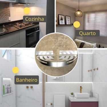 Imagem de Kit 2 Suportes Porta Shampoo Para Banheiro De Canto Inox