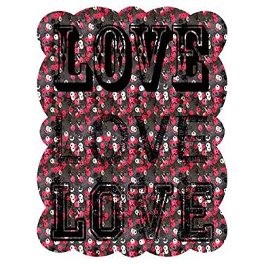 Imagem de Placa Love Rosa em Metal - Urban - 33x25 cm