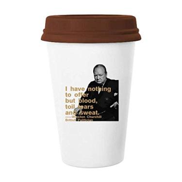 Imagem de Churchill Caneca do Primeiro Ministro Britânico Motto Copo de Cerâmica Copo de Café
